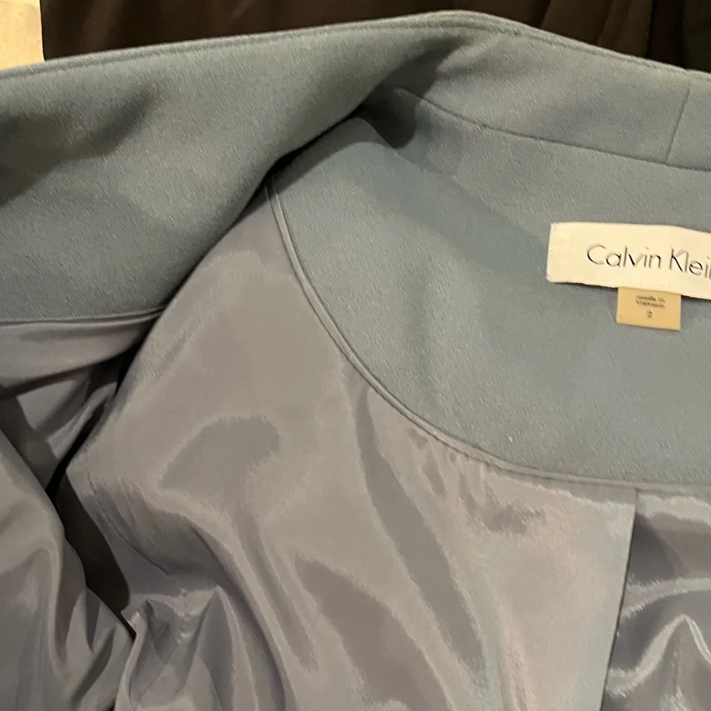 Calvin Klein Zip Up Slate Blue Blazer - Picture 8 of 8